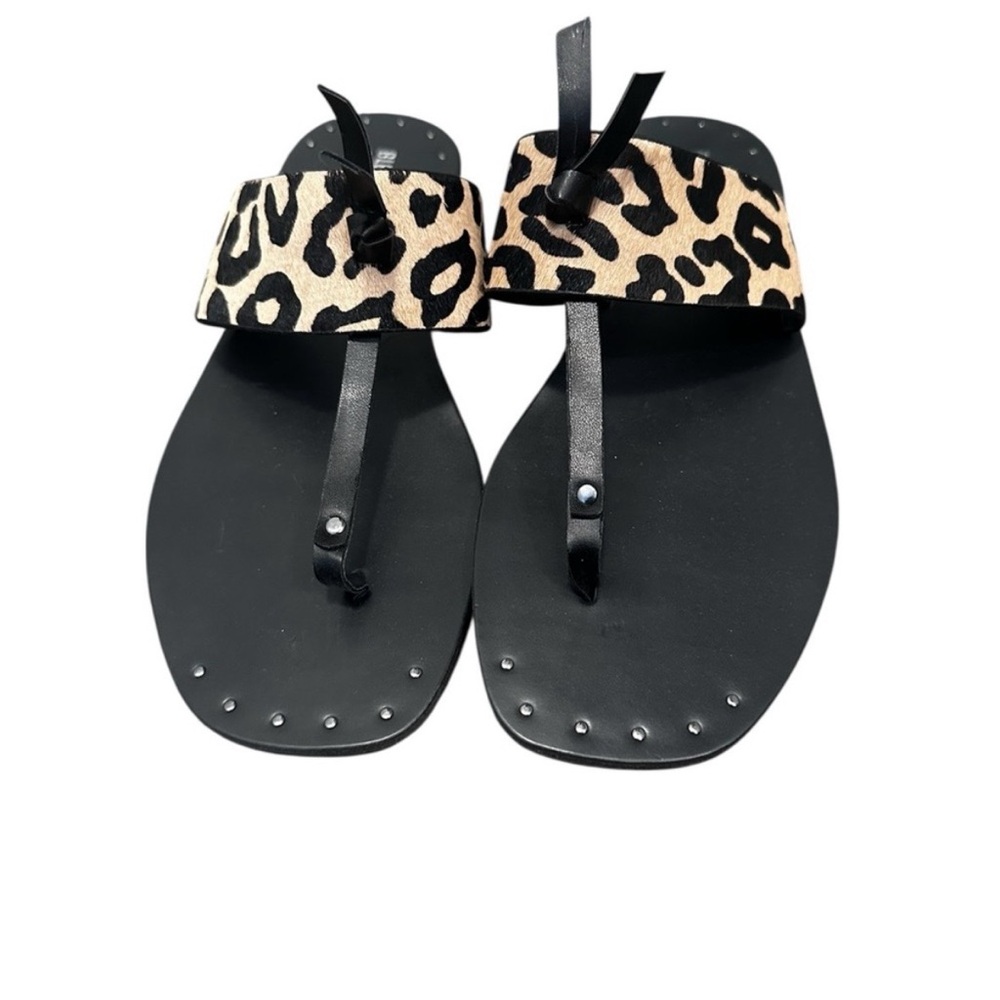 🌹 NEW! BLEECKER & BOND Black and Tan Animal Print Sandals - Size 7.5